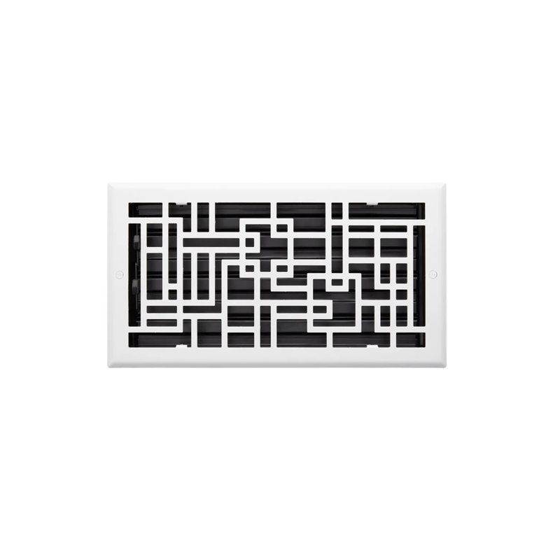 Registre de plancher en acier Baer, Blanc, 6 po x 12 po