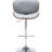 Gray Adjustable Swivel Bar Stool With Walnut - Finished , Curved , Metal Main Material, American Design Modern Height Frame, Padded Seat And Back, 21"L X 21"D 36 44"H