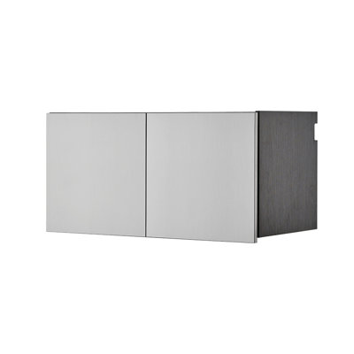 Armoire de rangement murale en métal l 32 po x H 16 po - série, gris métallique, résistant à la chaleur et à l'eau, 16 D, tiroirs et portes, épaisseur double