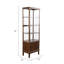 Console Natra avec tablettes ouvertes et armoire inférieure, acajou brun