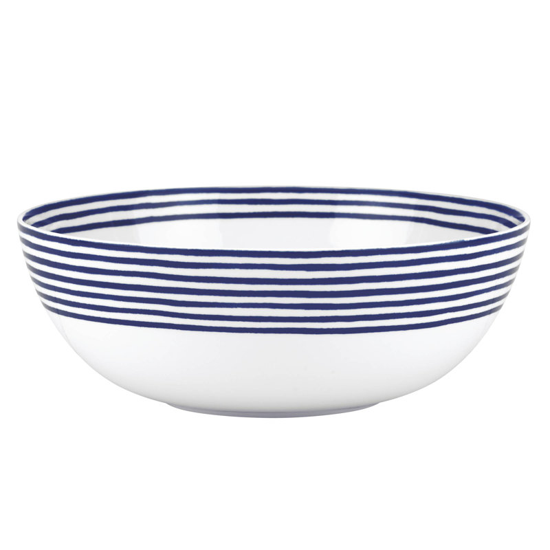 Charlotte Street Porcelain Serving Bowl, White/Blue