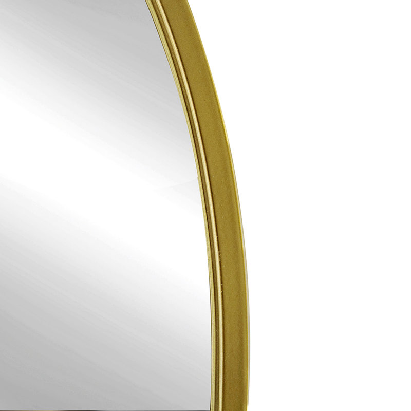 Miroir d'appoint arqué 24 po x 36 po avec cadre en métal doré pour salle de bain, chambre à coucher, mur de vestibule