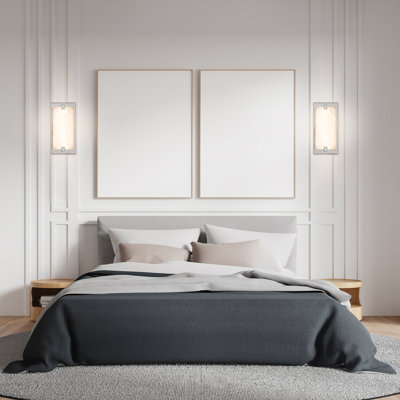 12.6" Dimmable LED Wall Mounted Sconce With Natural Spanish Marble Shade 5 Colours Adjustable (Set Of 2)