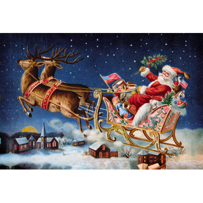 Santas Sleigh - Wrapped Canvas Painting