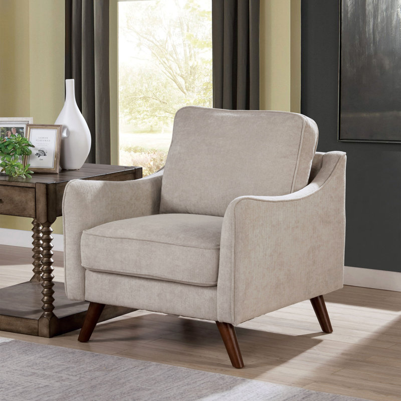 Fauteuil chenille en chenille de 78,74 cm de large Chenai, Gris clair