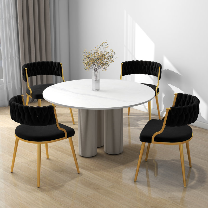 Christal Upholstery Dining Chair, Black