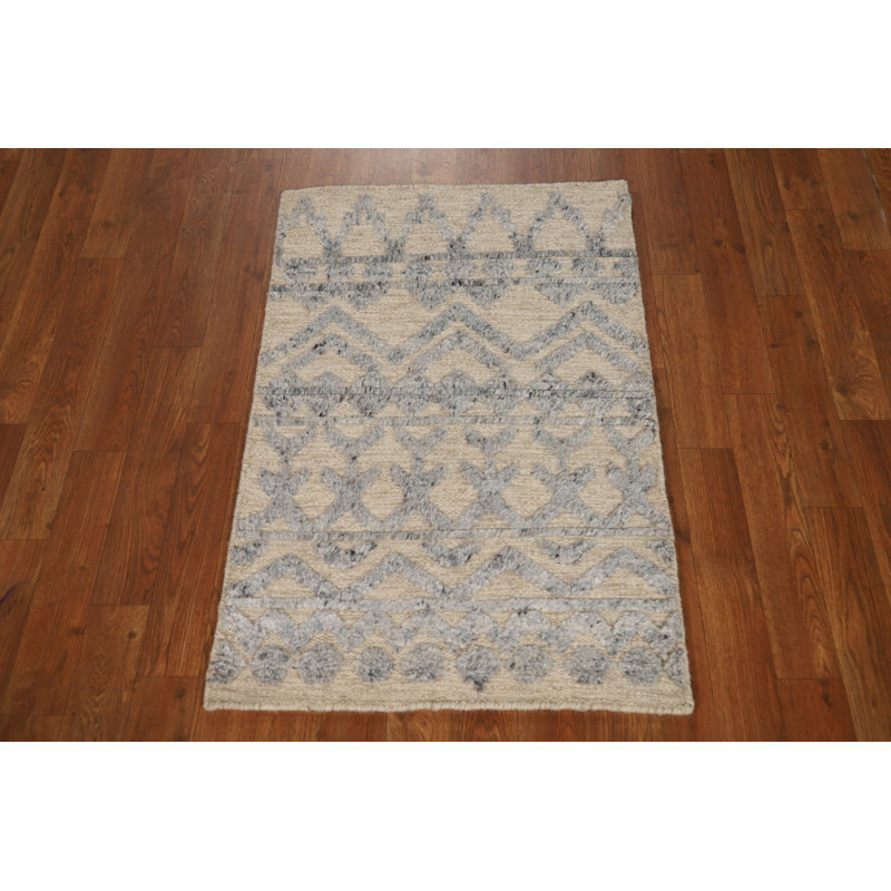 Handmade Wool Moroccan Oriental Accent Rug 2x3