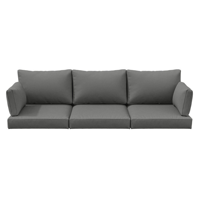 Outdoor Cushions Replacement Patio Cushions Set For 3 Seats, Light Gray