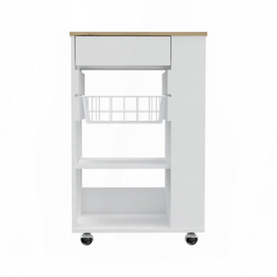 Blosson Kitchen Cart with Drawer and Shelves