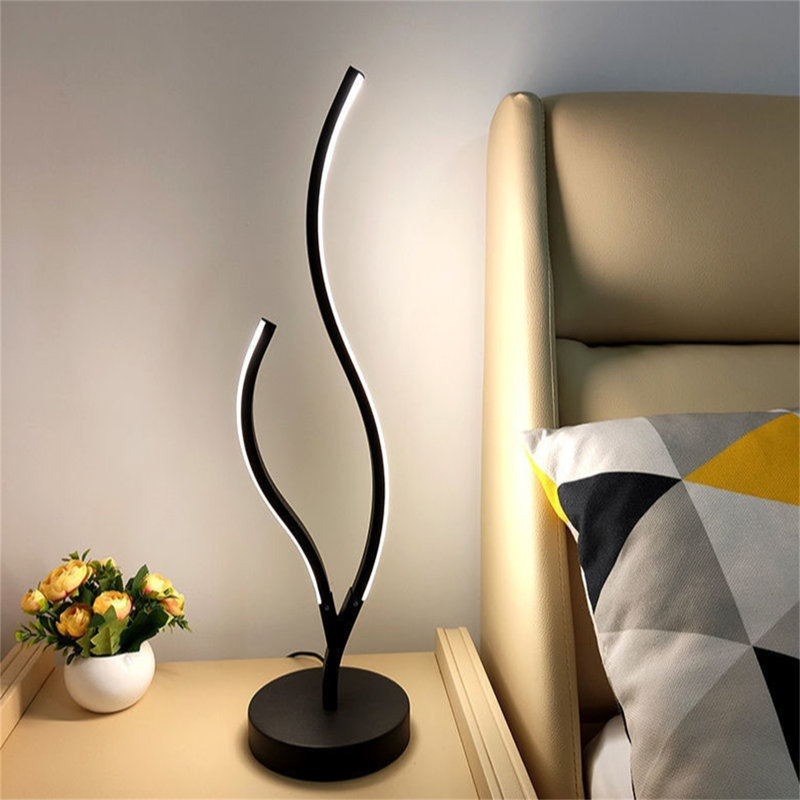 Modern LED Tree Branch Table Lamp, Adjustable Arm Bedside Night Light with Warm White Lighting, Decorative Desk Lamp for Bedroom