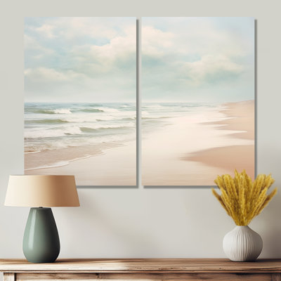 Minimalisme, paysage de plage VI - art mural bleu côtier