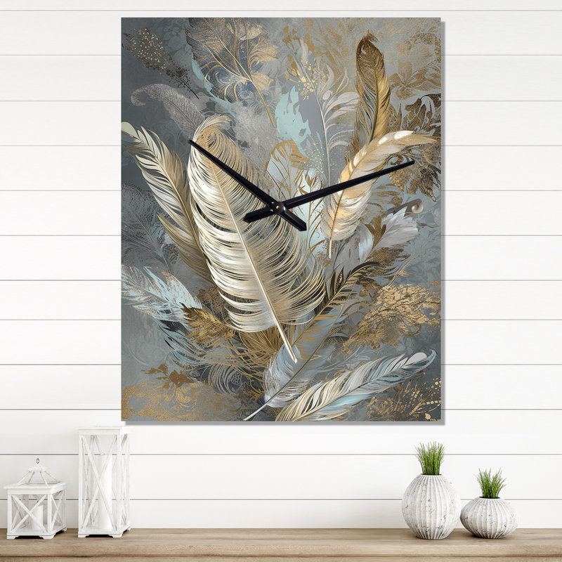 Horloge murale Ilowell - Glam Feather, Grand