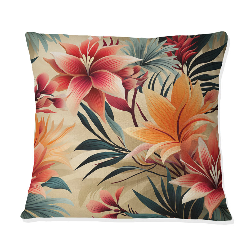 Coussin Tropical, H 16 po x l 16 po