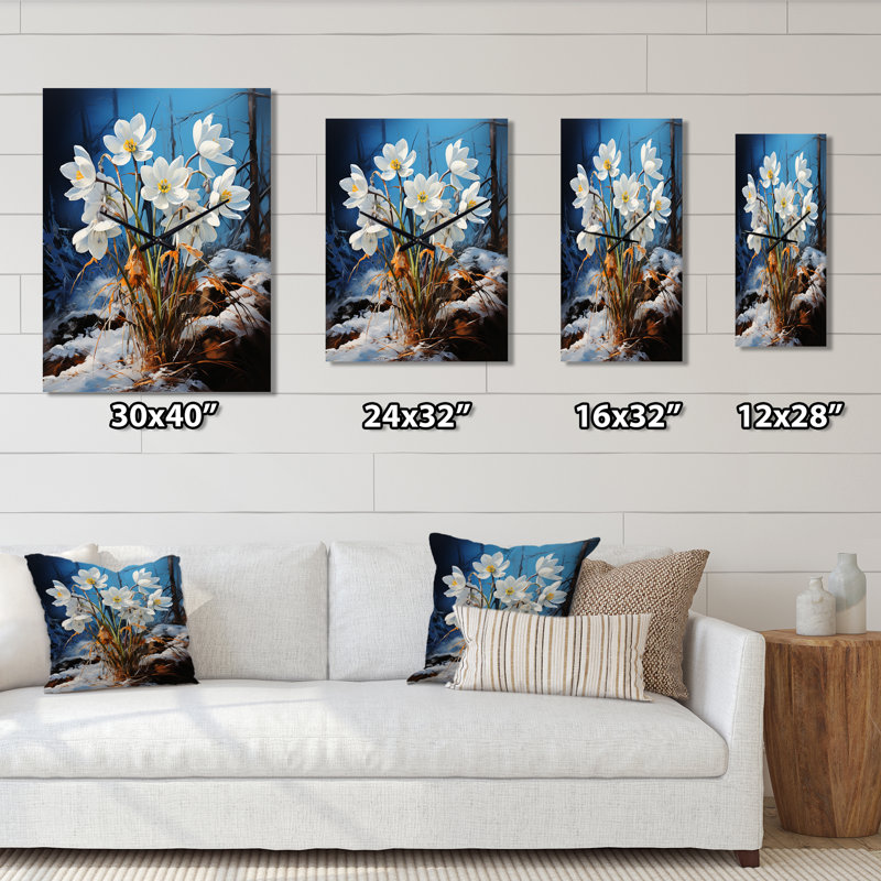 Danyall - Horloge murale surdimensionnée Snowdrops, Grand