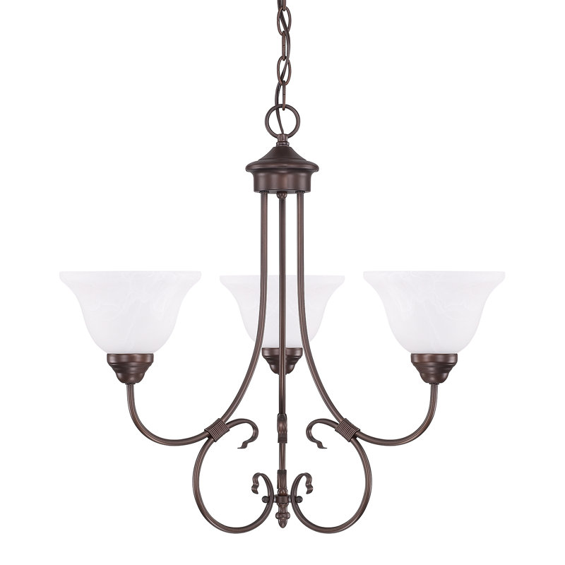 HomePlace 3 - Light Dimmable Classic / Traditional Chandelier, Bronze, 5