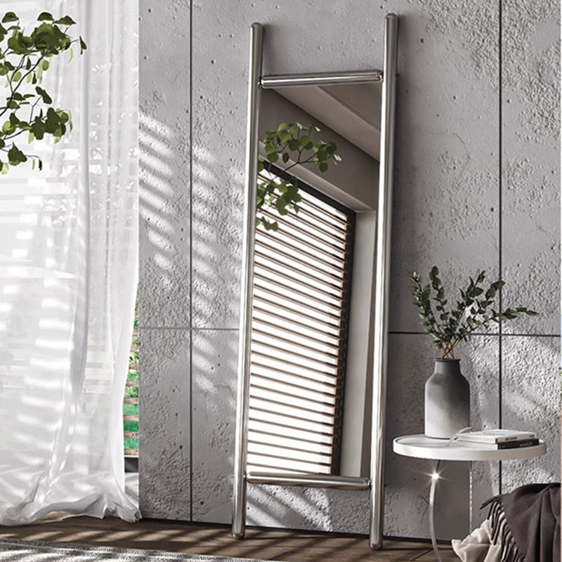 Miroir pleine grandeur moderne en acier inoxydable, 66,93 po x 23,62 po