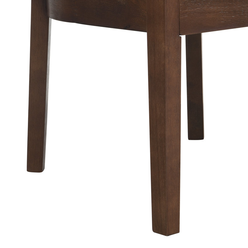 Chaise de salle à manger Stanley de style néoclassique moderne, avec accoudoirs de 66 cm (26 po), dossier incurvé et structure en bois d'hévéa massif.