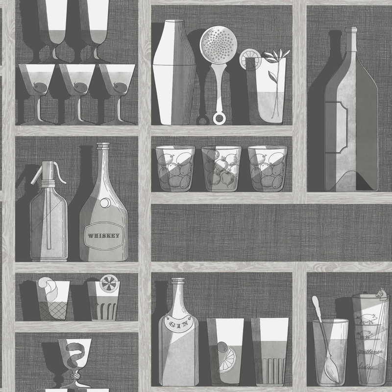 Fornasetti Senza Tempo Wallpaper Roll, Soot/Snow