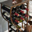Support pour 11 bouteilles de vin, support à vin autoportant à 5 niveaux avec porte-verres à vin suspendu et tablettes de rangement