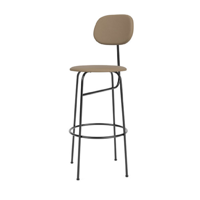 Afteroom Bar Chair Plus with Steel Frame, Counter Stool (25" Seat Height), Brown Leather
