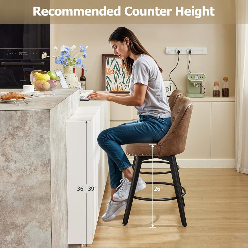 Counter Stool with Metal Frame