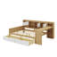 Lit de jour en L en bois avec sept armoires de rangement et deux tiroirs, un lit polyvalent avec une table d'étude intégrée-2083457573-2083457572