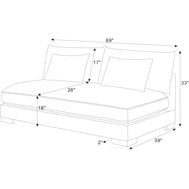 Carilynn 69'' Corduroy Sofa, Blue