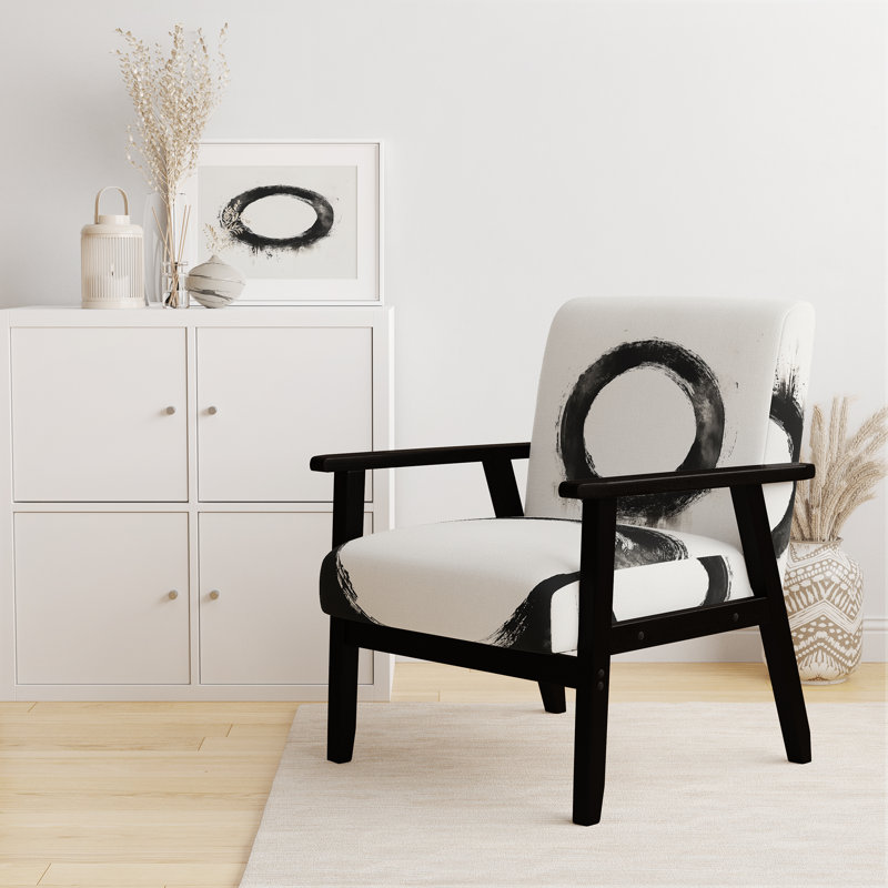 Chaise d'appoint abstraite minimaliste, Black Square Arms