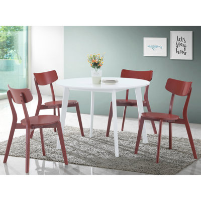 Modern White Round Table Contemporary - Stylish And Robust Quality Wood Materials 41.26" W X D 29.75" H Dining By Look Build