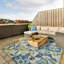 Tapis bleu / ivoire Blodewn-86831349