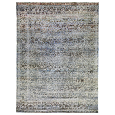 Gray Alchemy Traditional Silk Rug - 8'8" x 11'6"