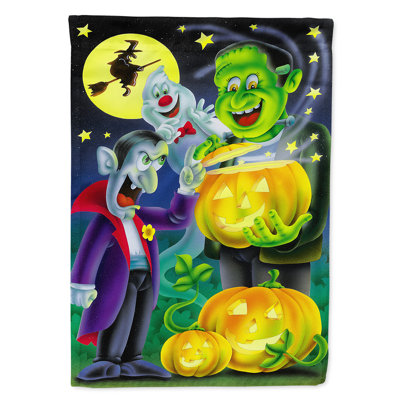 Drapeau Dorte Halloween avec Dracula et Frankenstein