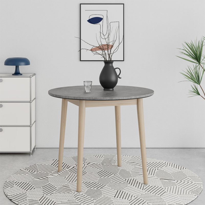 Studio Minimalist Dining Table with Smort Top in Solid Wood Legs