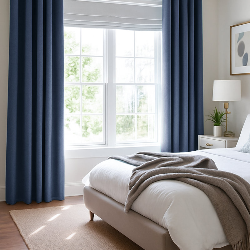 Ipswich Blackout Thermal Grommet Curtain Panels, 52" W x 45" L, Blue
