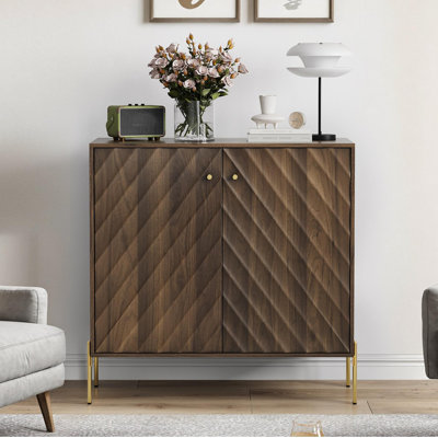 Sideboard Buffet with Storage, Mid-Century Modern Style Storage Cabinet, Walnut Sideboard for Living Room, Dining Room, Entryway, Hallway, and Kitchen