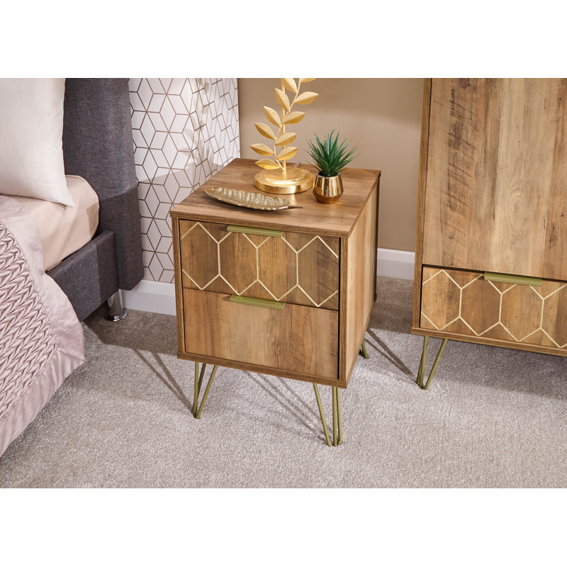 Algol 39.5cm W Manufactured Wood Bedside Table