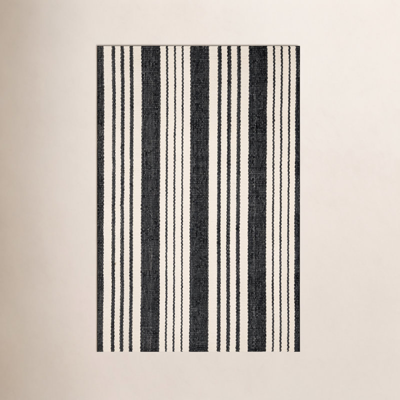 Birmingham Black Handwoven Indoor/Outdoor Rug, Rectangle 8'6" x 11'6"