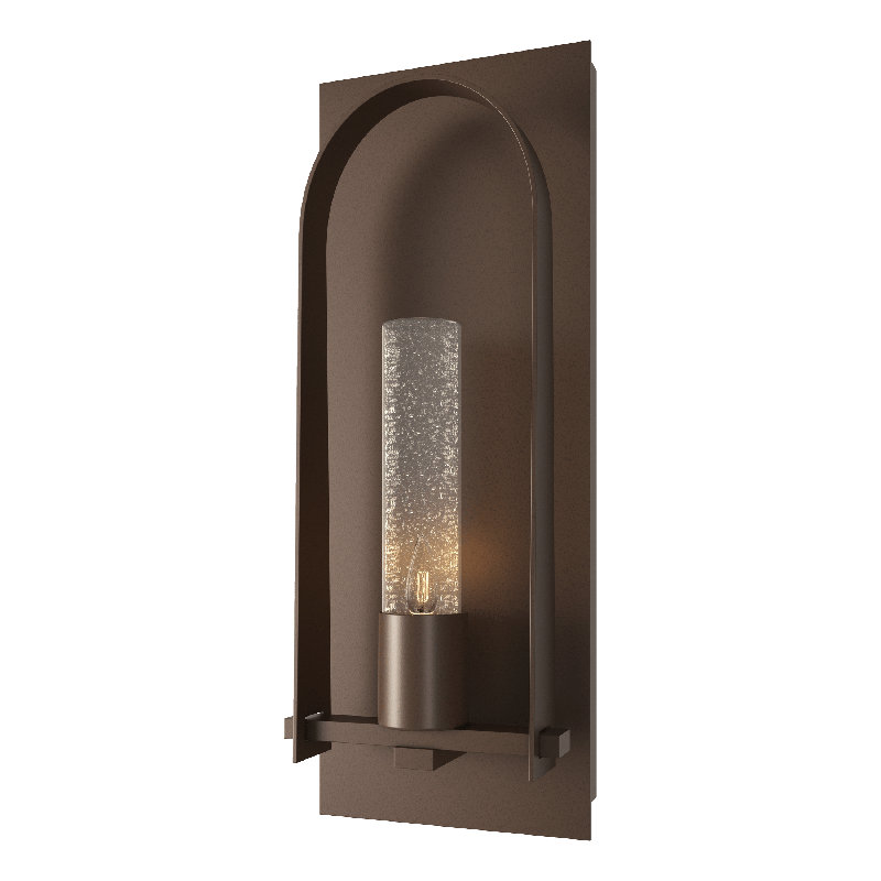 Triomphe Aluminum Wall Light, 24" H x 9.5" W x 4.6" D, Coastal Bronze, Seeded Clear