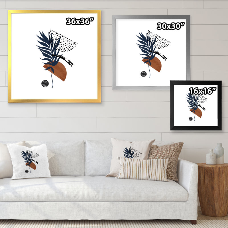 «Abstract Palm Leaf Abstract Half Moons I», reproduction d'art sur toile tropicale, H 36 po x l 36 po x P 1 po