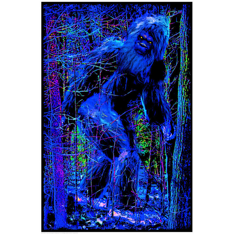  Officiellement sous licence Bigfoot - Non Flock Blacklight, affiche d'art - 24 x 36 po - reproduction décorative - papier affiche