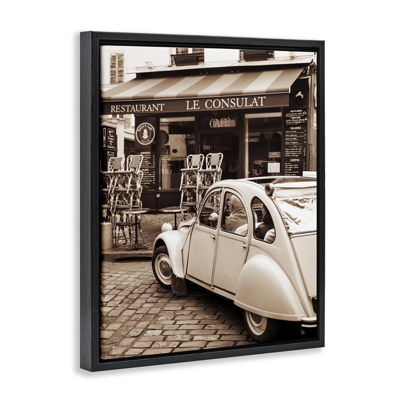 Cadre flottant rétro pour restaurant, design par Danita Delimont, H 21 po x l 17 po, Cadre flottant noir de jais
