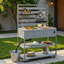 Grand chariot de cuisine pour îlot de cuisine avec évier, plateau de table en acier inoxydable, tablettes ouvertes, 2 tablettes mobiles et 1 ouvre-bouteille-126063130