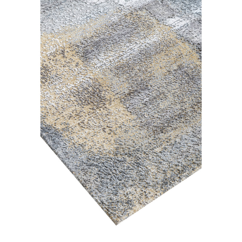 Hand Knotted Area Rug in Silver/Ivory/Beige/Gray, Rectangle 5' x 8'