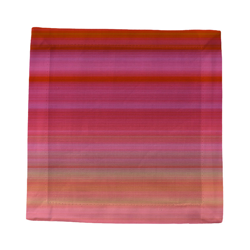 Gradient Cotton Sateen Cocktail Napkins, Red