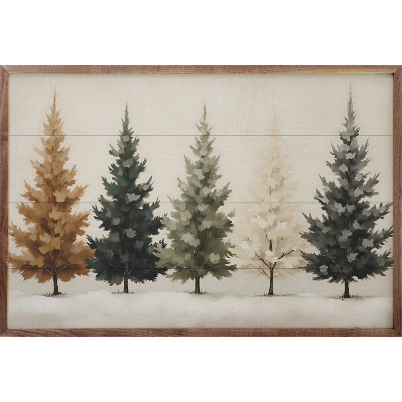 Colored Pine Trees, 5" H x 8" W