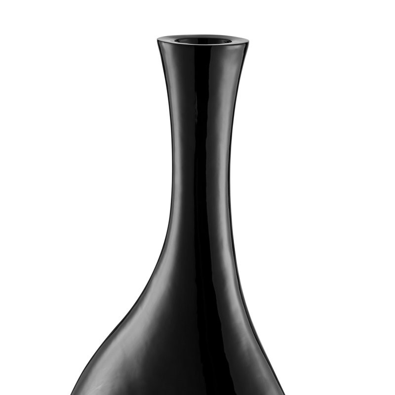 Vase de plancher en résine Hajari, H 51 po x l 21 po x P 7 po, Noir