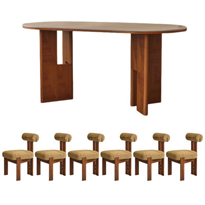 Ensemble de table de salle à manger en bois teck fritté