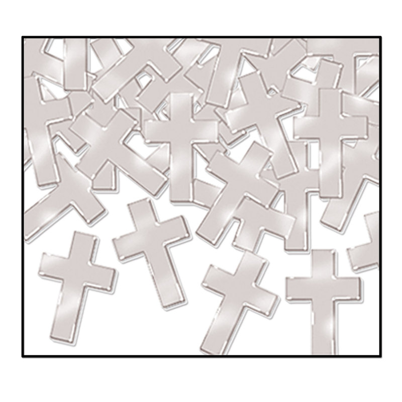 Fanci-Fetti Crosses - paquet de 12, Argent argent