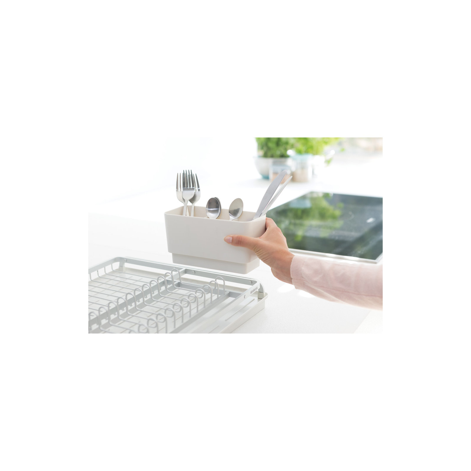 Brabantia Sinkside Large Aluminium Dish Drying Rack, Light Gray