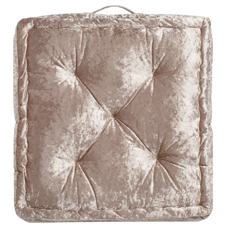 Belia Buttons Reversible Throw Pillow, 18"H x 18"W, Champagne